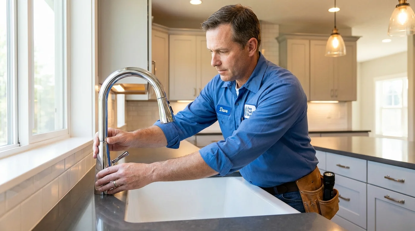 Kitchen faucet installation by Johns Plumbing LLC in Detroit
