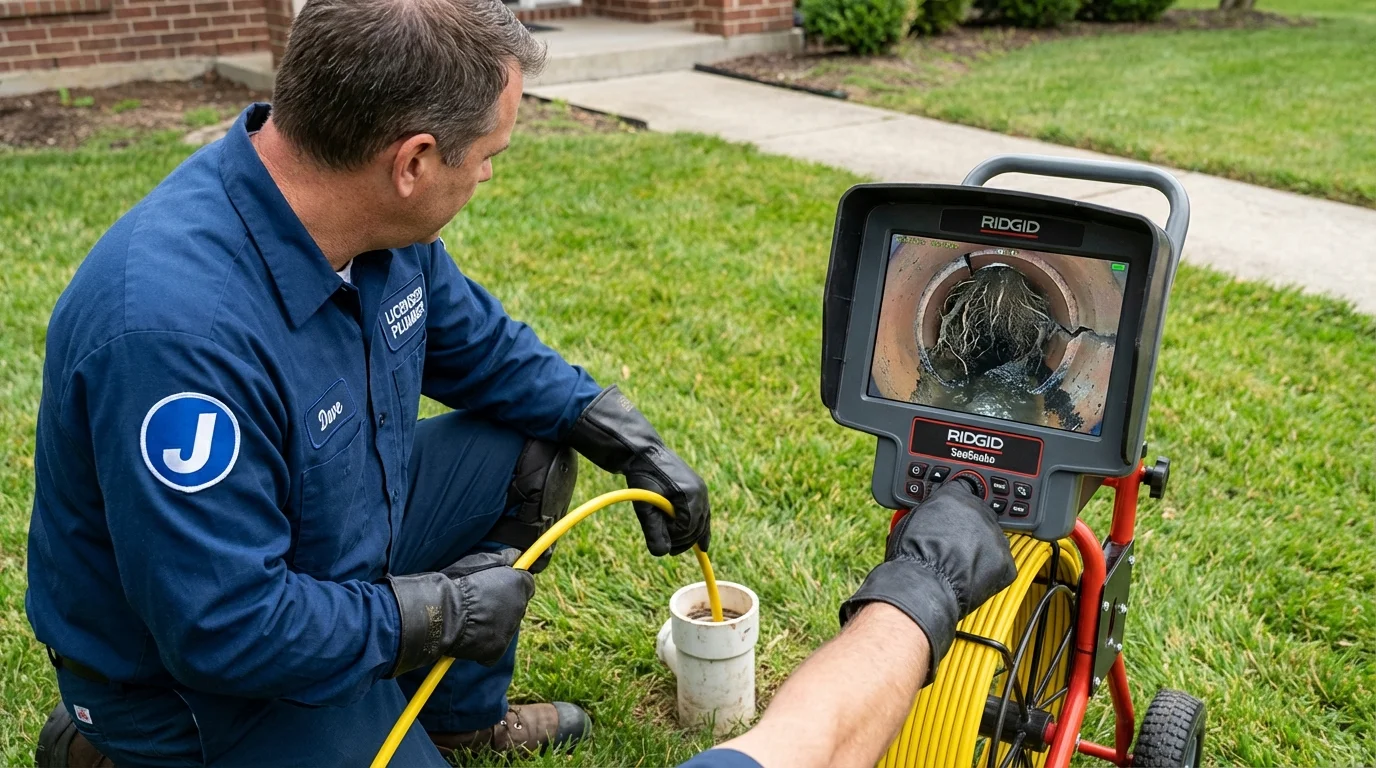 Sewer camera inspection being performed by Johns Plumbing LLC in Detroit
